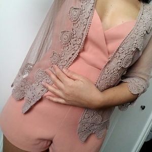 ISSI Sheer Mesh Cardigan sz small